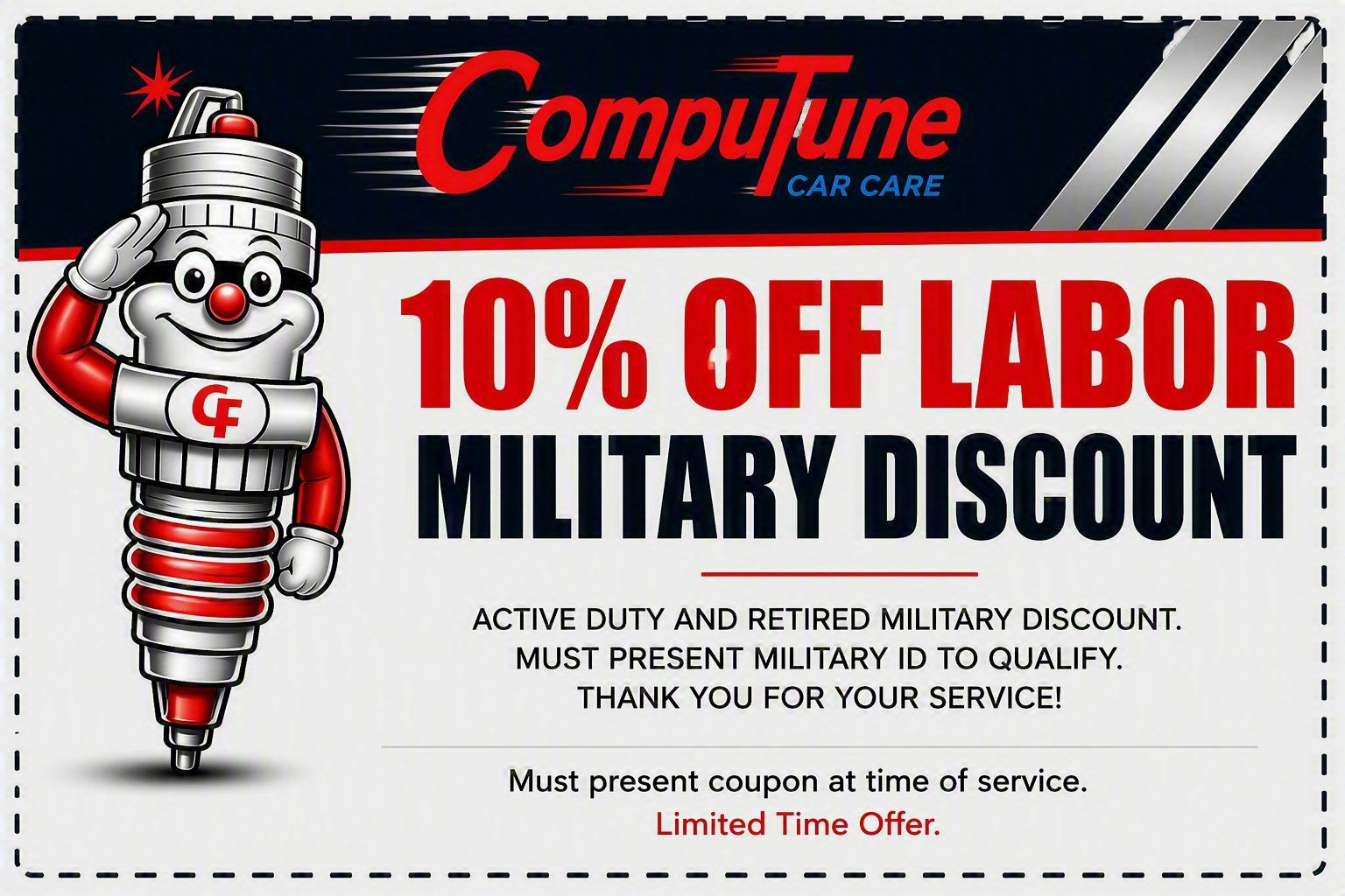 10% Off Labor Military Discount — CompuTune Car Care Norfolk VA